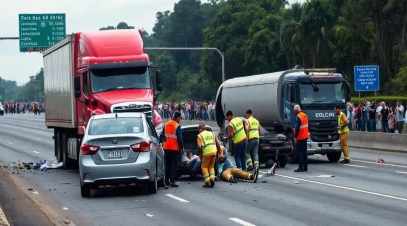 Acidente na BR-230: 5 Feridos em Colisão entre Caminhões e Carros